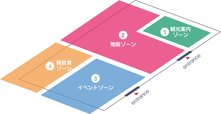 「日本橋 長崎館」は4つのゾーンで構成されています。